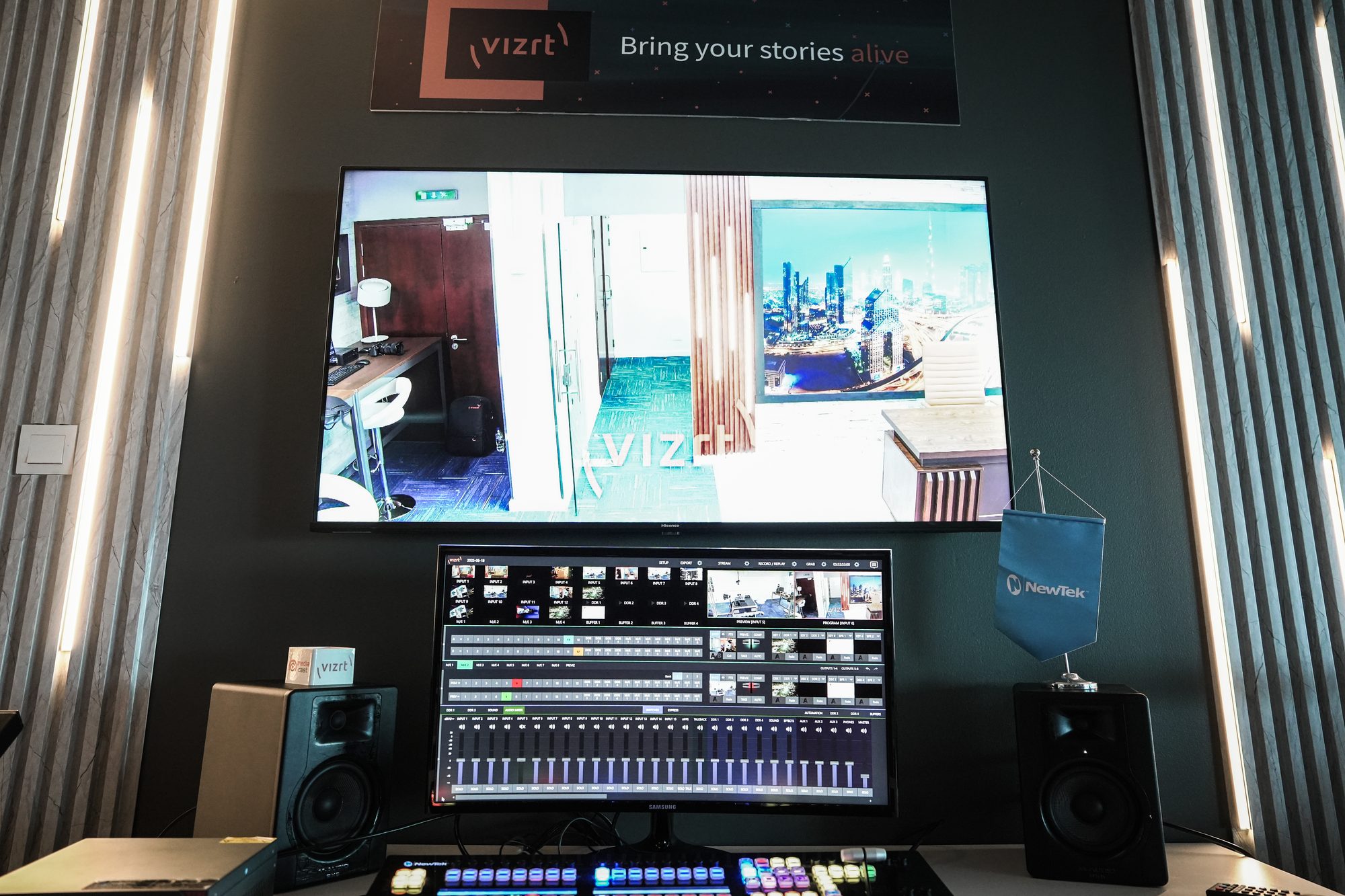The gallery position at MCX, multiview and switcher panel under the programme monitor