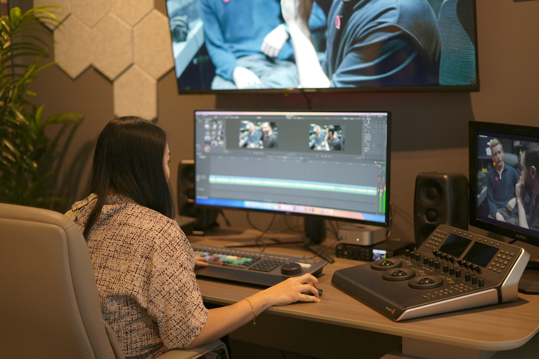 A colourist grading at the MCX finishing suite